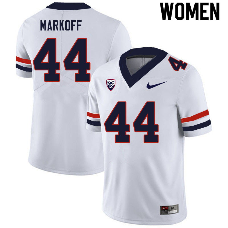 Women #44 Clay Markoff Arizona Wildcats College Football Jerseys Sale-White - Click Image to Close